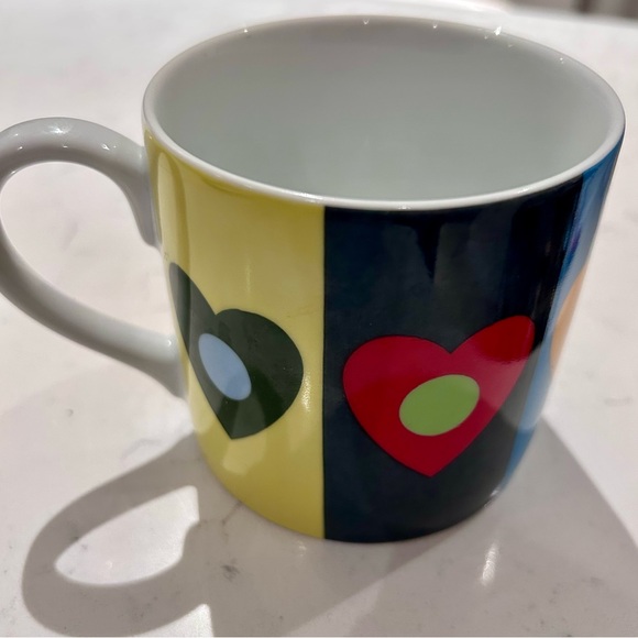 Swid Powell Coffee Tea Mug Geometric Color Block Hearts Gene Meyer “Stars” Rare - Picture 3 of 5